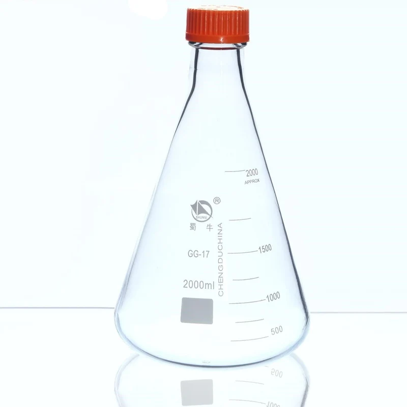 Erlenmeyerkolben mit Schraubverschluss, schwere Ausführung, 250 ml bis 5.000 ml
