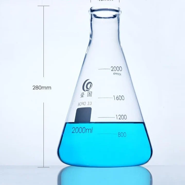Erlenmeyerkolben mit Enghals, schwere Ausführung, Klarglas, 25 ml bis 5.000 ml