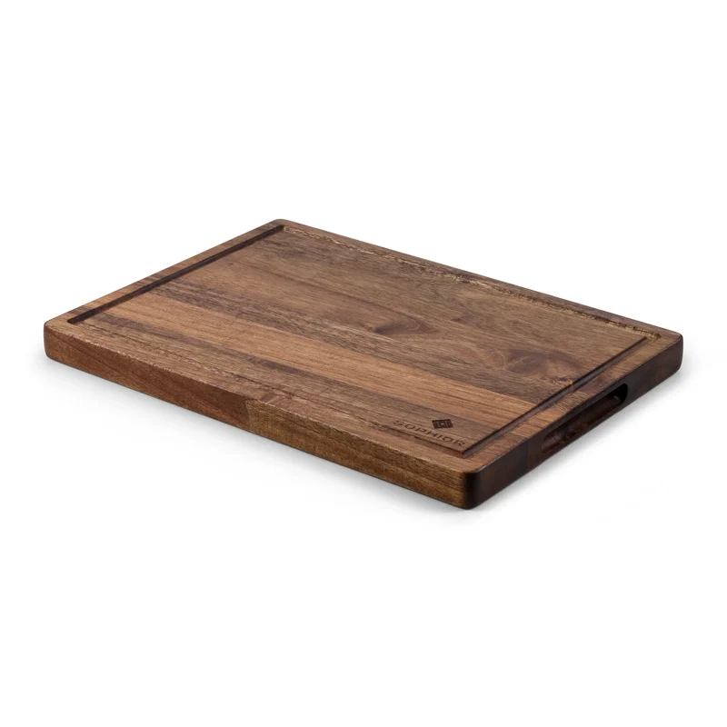 SOPHIOR Schneidebrett aus Akazienholz mit Saftrille 35x25x2,5cm