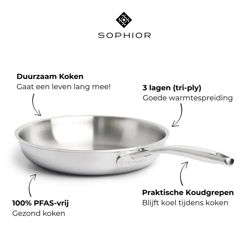 SOPHIOR Edelstahl-Bratpfanne