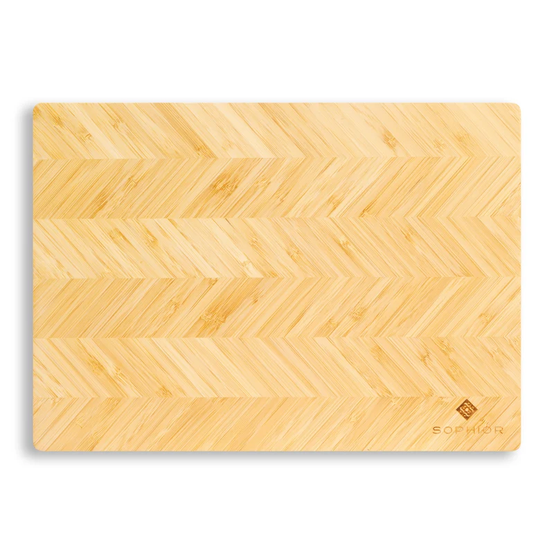 SOPHIOR Schneidebrett Bambus / Fischgrätmuster 35x25x1,8cm