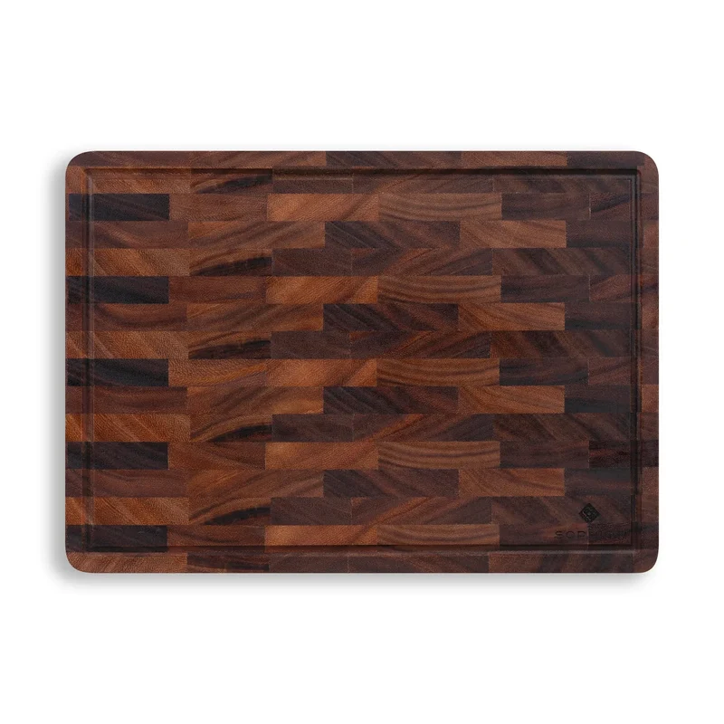 SOPHIOR Schneidebrett Walnuss Groß 42x30x2,5cm mit Saftrille