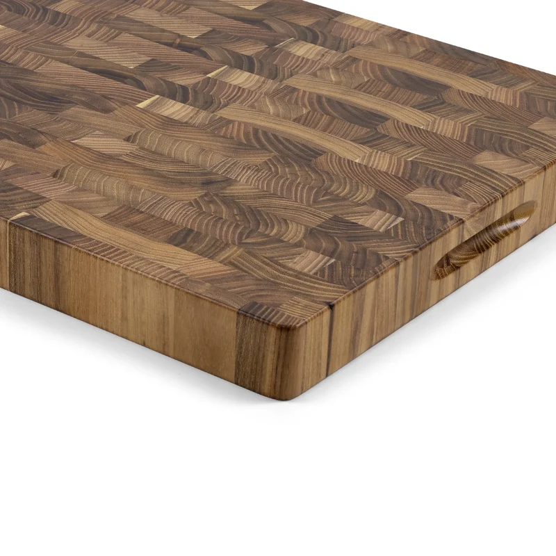 SOPHIOR Hackblock Teakholz mit Saftrille 45x35x4cm