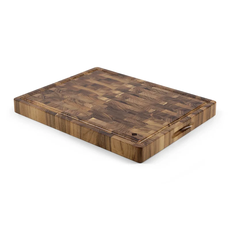 SOPHIOR Hackblock Teakholz mit Saftrille 45x35x4cm