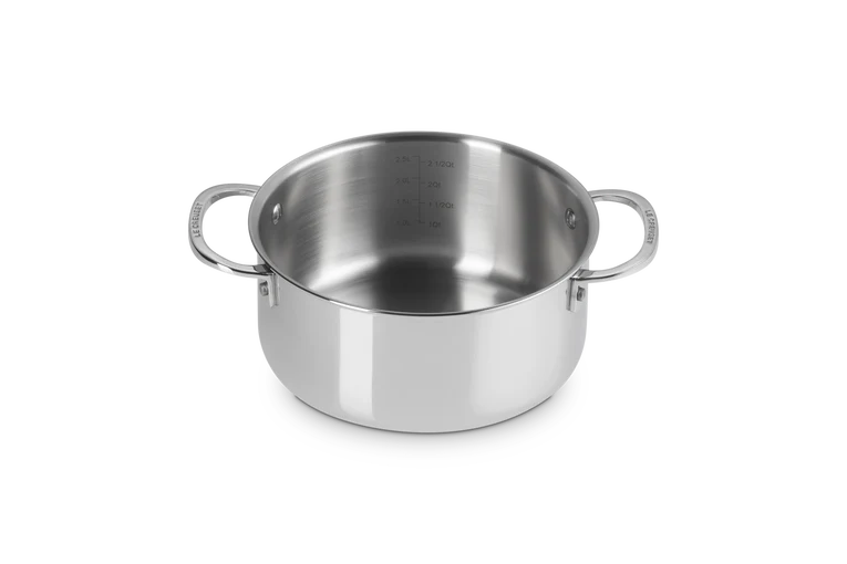 Le Creuset Flacher Topf „Edelstahl Signature“