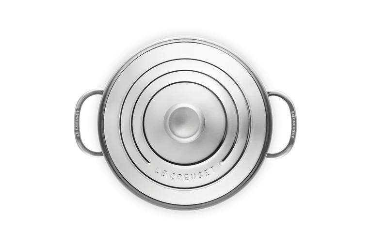 Le Creuset Flacher Topf „Edelstahl Signature“