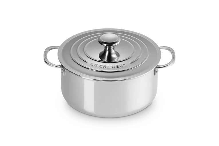 Le Creuset Flacher Topf „Edelstahl Signature“