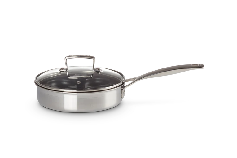 Le Creuset Classic 3-lagige Edelstahl-Bratpfanne mit 20 cm/1,5 l Einsatz