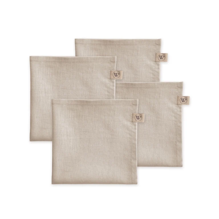Walra Servietten, 4 Stück, 40 x 40 cm, Farbe „Lovely Linen“, Natur