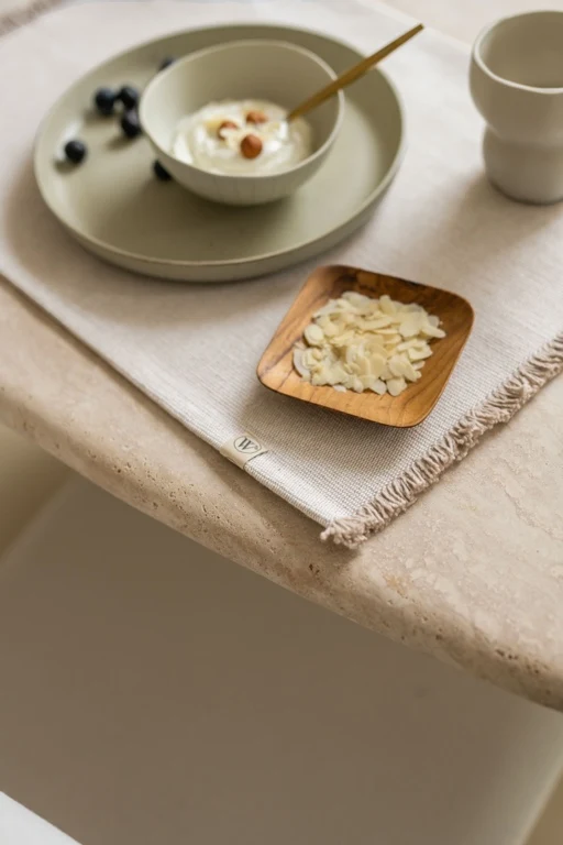 Walra Platzset, 2 Stück, 35 x 48 cm, „Sweet Raffle“, Weiß/Sand