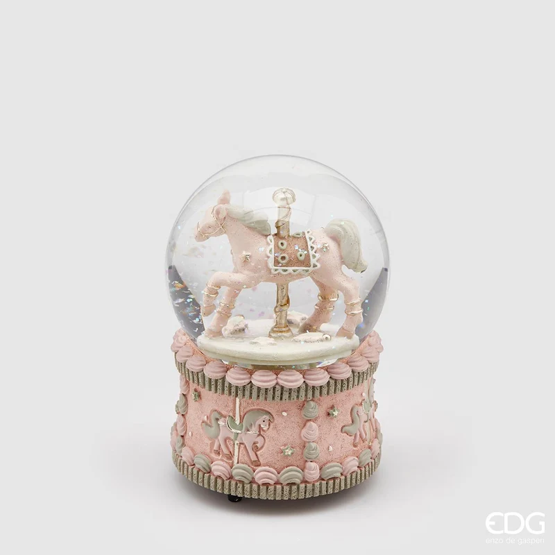 EDG Enzo De Gasperi Carillon Cavallino Natalizio H15 cm in Resina