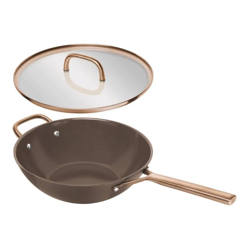 Zwilling Wok con Coperchio Milano 30 cm in Alluminio Marrone