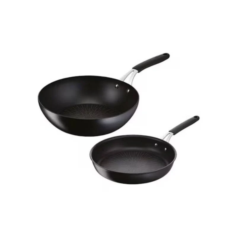 Lagostina Tempra Set Padella 26 cm + Wok 28 cm Nero