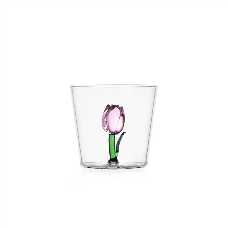 Ichendorf Milano Botanica Tumbler Tulipano Rosa 30cl in Vetro Borosilicato