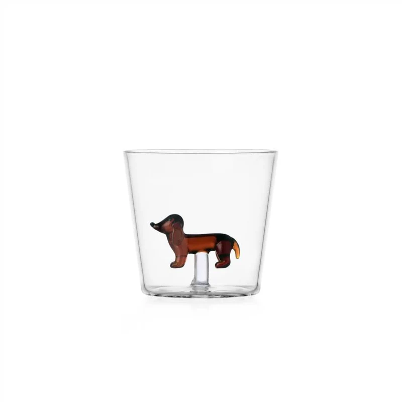 Ichendorf Milano Dogs Set 2 Tumbler Bassotto in Vetro Borosilicato