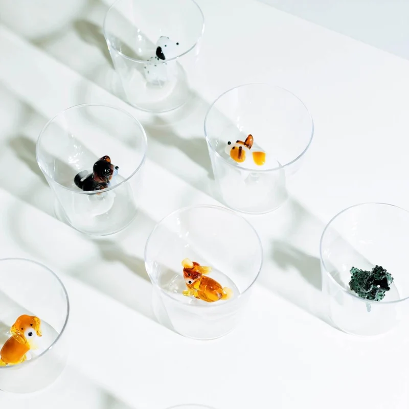 Ichendorf Milano Dogs Set 2 Tumbler Bassotto in Vetro Borosilicato