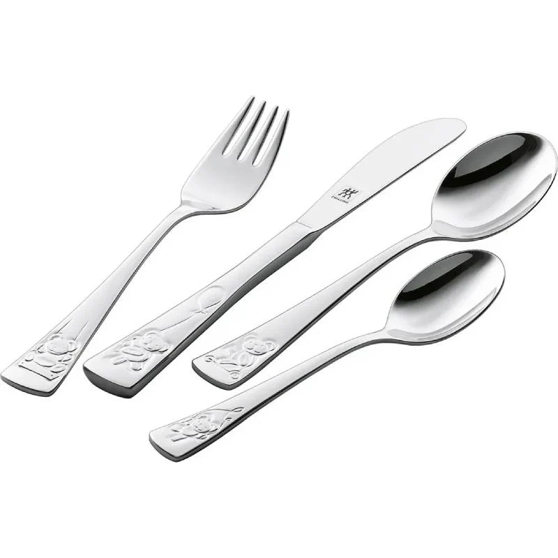 Zwilling Set Posate Bimbo Teddy 4 pezzi in Acciaio Inox