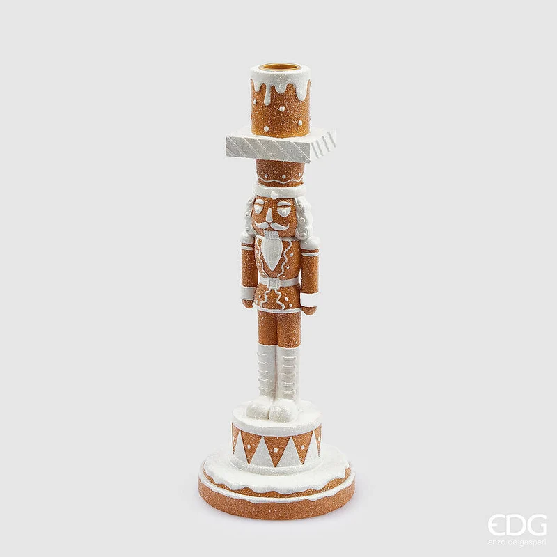 EDG Enzo De Gasperi Portacandela Soldatino Marzapane H31 cm in Resina