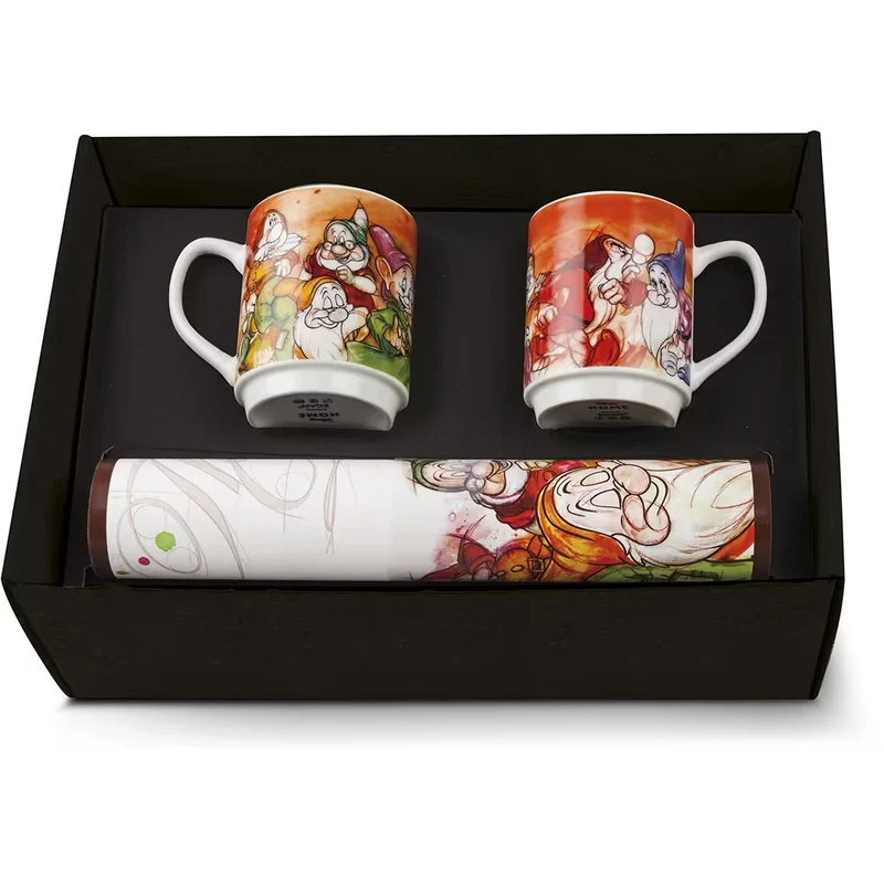 Egan Set 2 Mug con Tovagliette 7 Nani in Porcellana