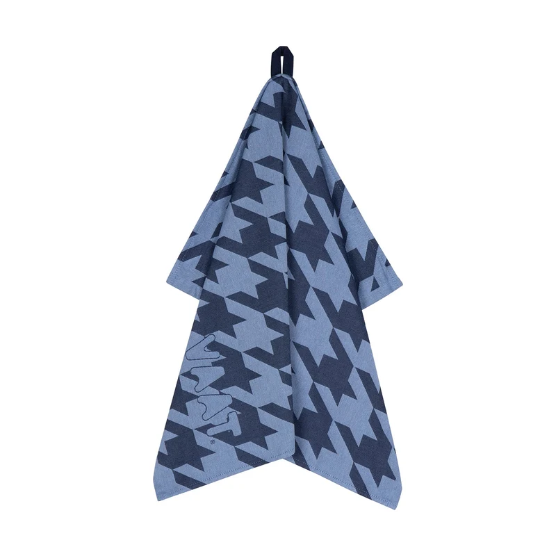 Amsterdam Tee- und Küchenhandtuch-Geschenkset „Hahnentritt-Denim/Blau“