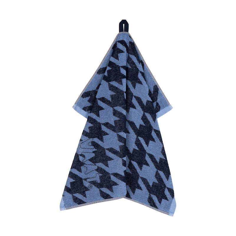 Amsterdam Tee- und Küchenhandtuch-Geschenkset „Hahnentritt-Denim/Blau“