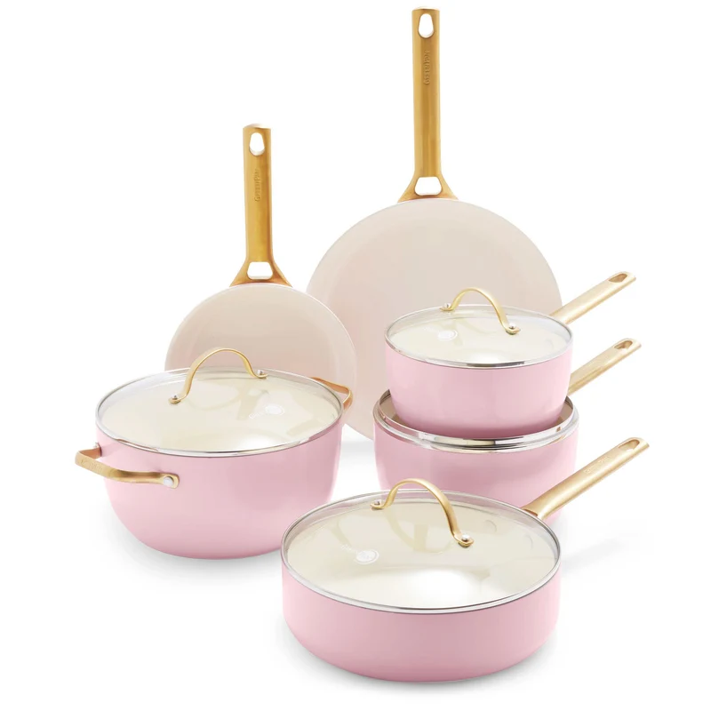 Greenpan Pfannenset, 10-teilig, Farbe: „Padova Blush Pink“