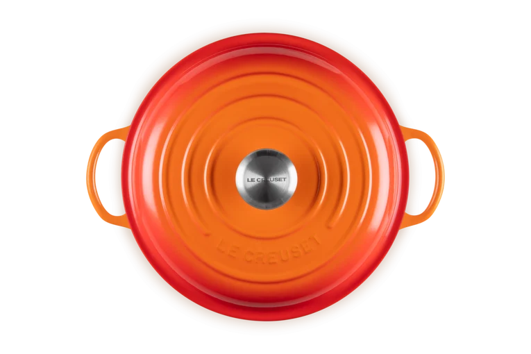 Le Creuset Marmite Schmortopf mit hohem Deckel Signature „Orange Red“ Ø 26 cm / 4,1 l