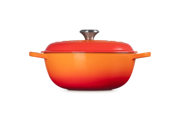 Le Creuset Marmite Schmortopf mit hohem Deckel Signature „Orange Red“ Ø 26 cm / 4,1 l