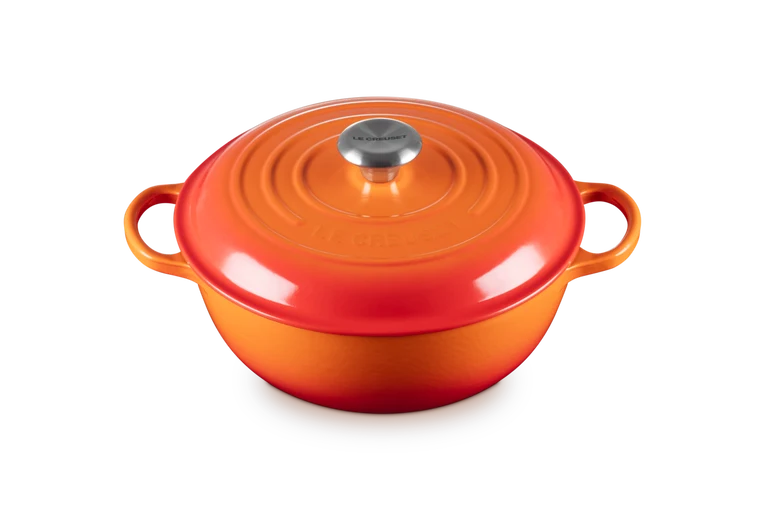 Le Creuset Marmite Schmortopf mit hohem Deckel Signature „Orange Red“ Ø 26 cm / 4,1 l