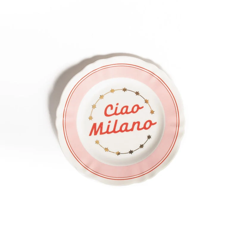 Bitossi Home Piatto Ciao Milano D16,5 cm in Porcellana