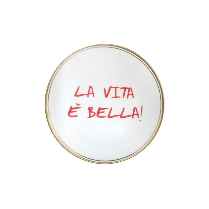 Bitossi Home Piatto La vita è bella D17 cm in Porcellana