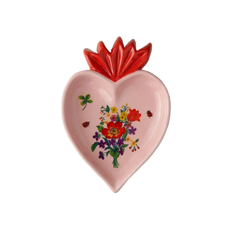 Bitossi Home Svuotatasche Cuore Rosa Floreale 17x11.5 cm