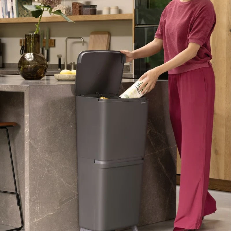 Brabantia Pattumiera Recycle Bin SortUp Hi 10+10+25 lt Dark Grey