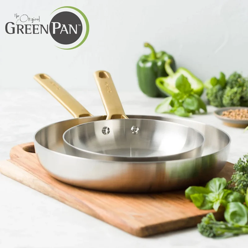 GreenPan Set 2 Padelle Padova Steel 20 + 28 cm
