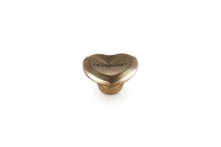 Le Creuset Signature Edelstahl-Herzdeckelknopf in Gold, ø4,7 cm