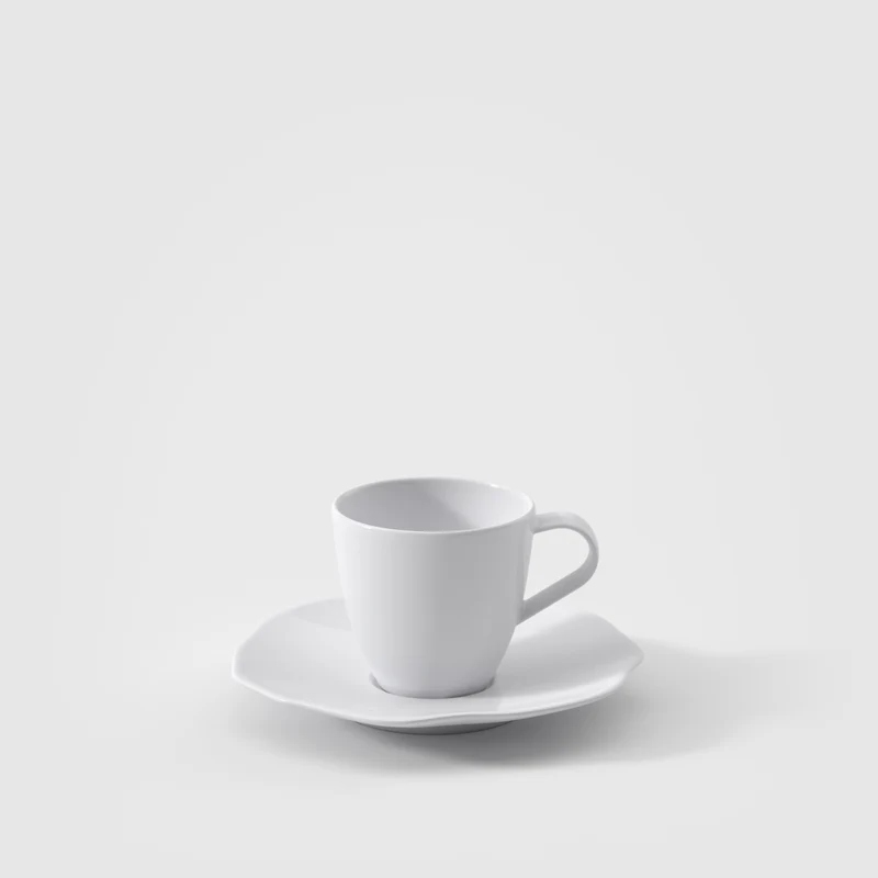 Villeroy & Boch Set 6 Tazzine da Caffè con Piattino Pura 50 ml in Porcellana Bone Premium