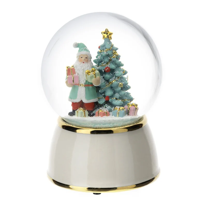Hervit Creations Sfera Acqua Carillon Babbo Natale in Porcellana