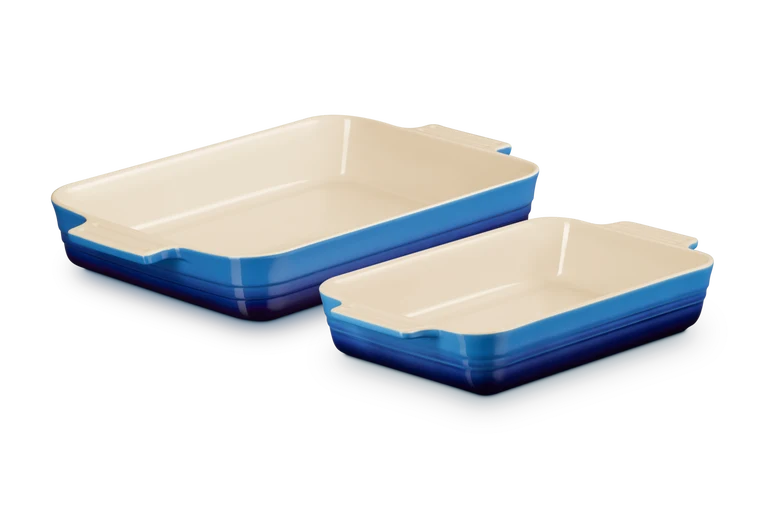 Le Creuset Auflaufform-Set, 2-teilig, „Azurblau“, 25 & 32 cm