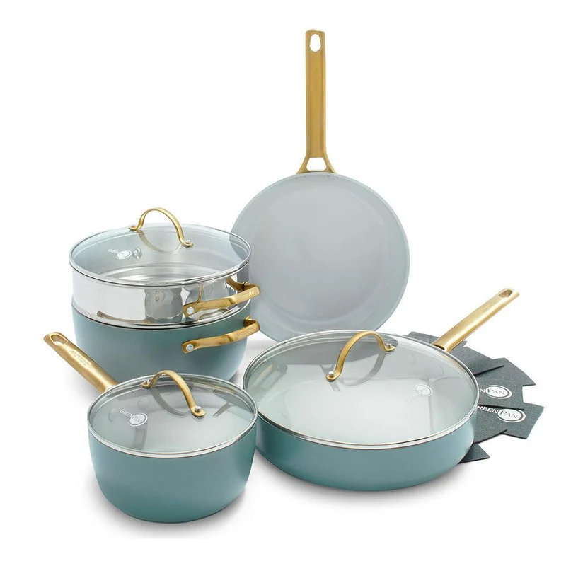 Greenpan Pfannenset 10-teilig 'Padova Skyblue'