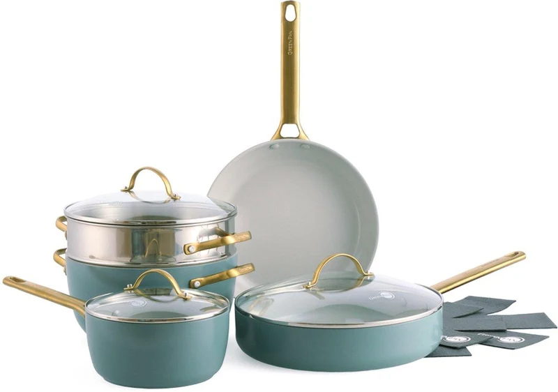Greenpan Pfannenset 10-teilig 'Padova Skyblue'