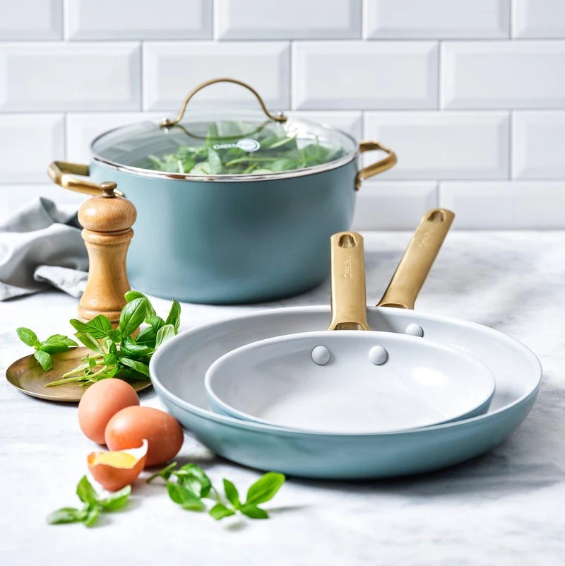 Greenpan Bratpfannenset 20/28 cm 'Padova Skyblue'