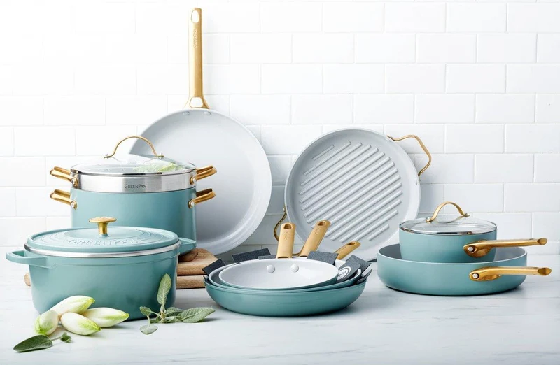 Greenpan Bratpfannenset 20/28 cm 'Padova Skyblue'