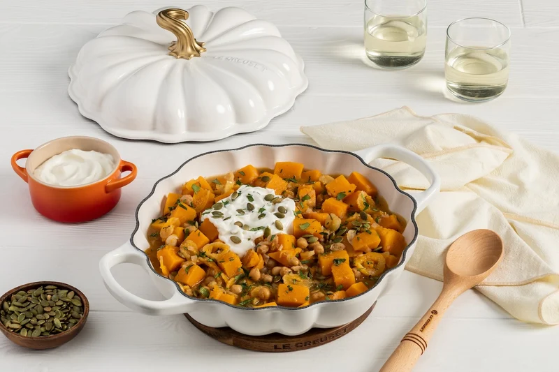 Le Creuset Campagnard Kürbis Ø28cm / 2,5L 'Weiß'