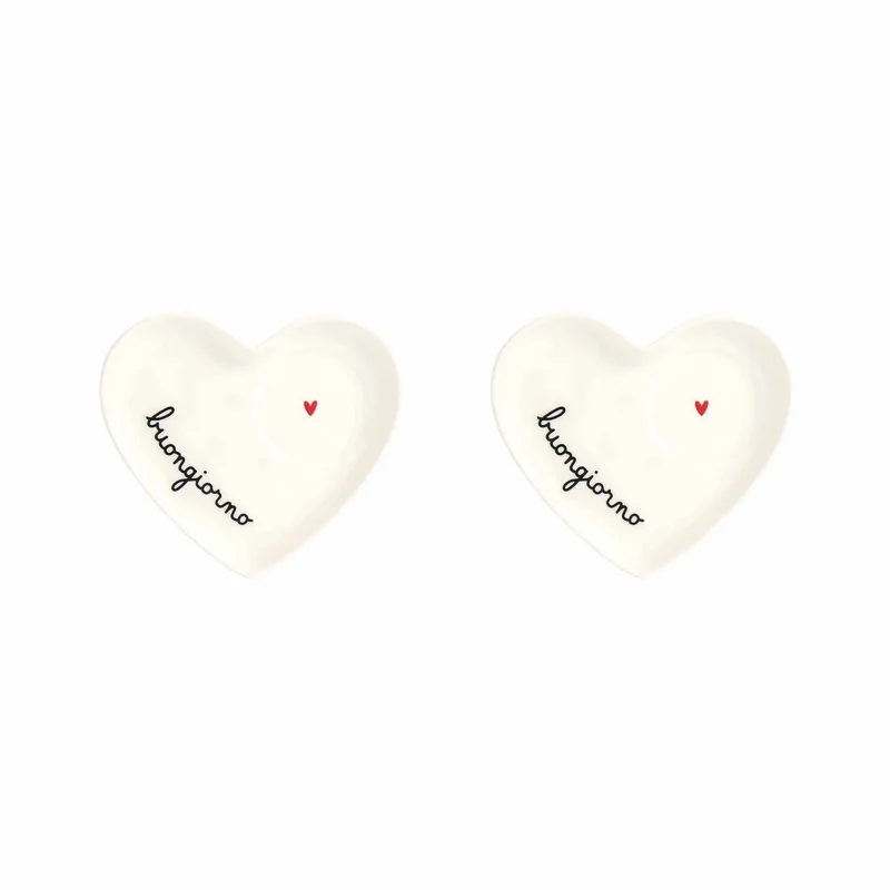Simple Day Set 2 Piattini Cuore Espresso Buongiorno D12 cm