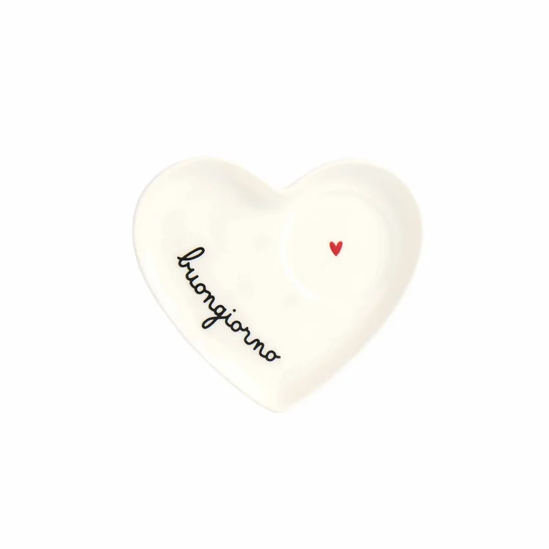 Simple Day Set 2 Piattini Cuore Espresso Buongiorno D12 cm