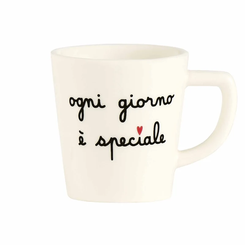Simple Day Set 2 Tazzine da Caffè Ogni Giorno è Speciale in Gres 100ml