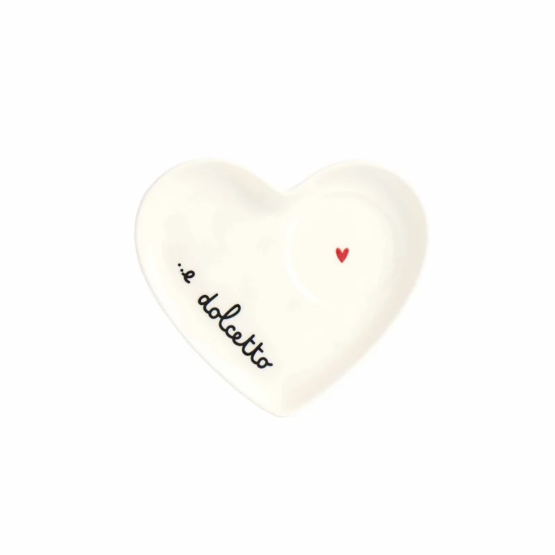 Simple Day Set 2 Piattini Cuore per Tazze e Dolcetto in Gres