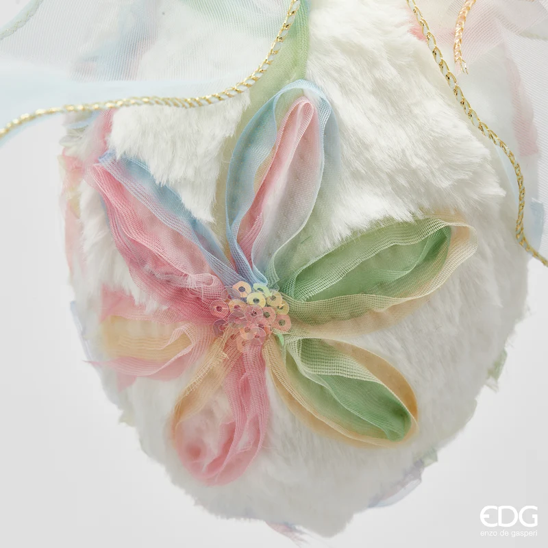 EDG Enzo De Gasperi Set 2 Decorazioni Uovo Fiocco da Appendere H16 cm