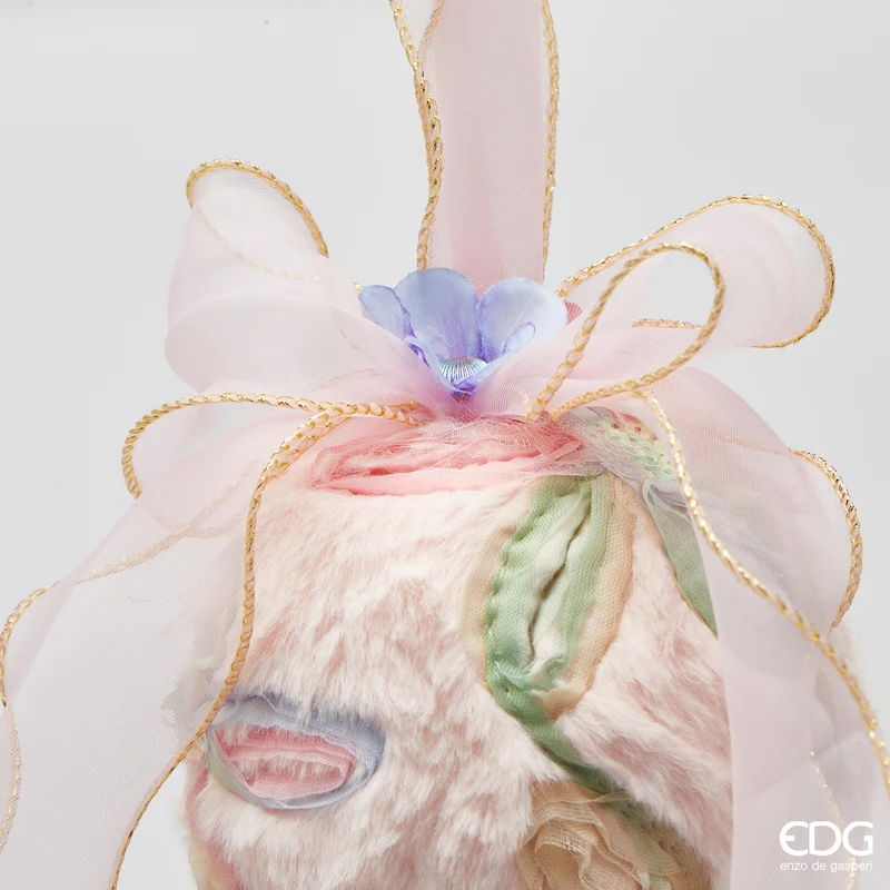 EDG Enzo De Gasperi Set 2 Decorazioni Uovo Fiocco da Appendere H16 cm