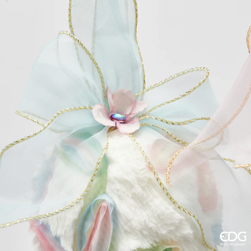 EDG Enzo De Gasperi Set 2 Decorazioni Uovo Fiocco da Appendere H16 cm